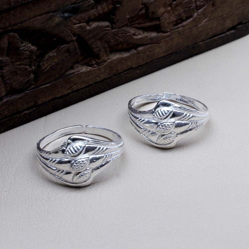 Traditionally Style Real Sterling Silver Indian Women Toe Ring Pair - £20.82 GBP