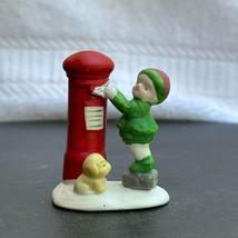 Lemax Porcelain Boy and Dog with Mailbox Loose Figurine 1990s - $11.88