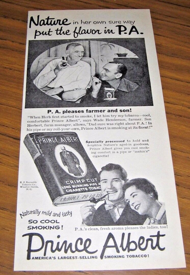 Primary image for 1955 Print Ad Prince Albert Pipe Tobacco Farmer & Son,Happy Couple