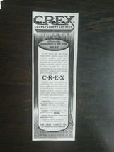 Vintage 1909 Crex Grass Carpets and Rugs Crex Carpet Company Original Ad - £5.23 GBP