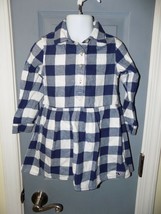 Vineyard Vines White/Blue Plaid Long Sleeve Dress Size 3T Girl's EUC - $26.10