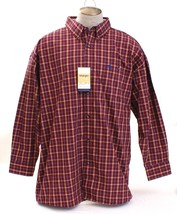 Wrangler George Strait Burgundy Plaid Long Sleeve Button Shirt Men&#39;s 4X NWT - £78.75 GBP