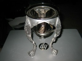 Pewter Metal Votive Candle Holder Stand with Glass Bowl - £18.90 GBP