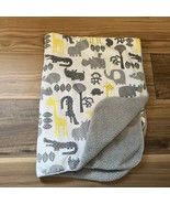 Vintage Circo Safari Baby Blanket Gray Yellow White Jungle - $298.39 MXN