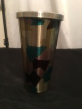 Starbucks 2014 Cup 16oz Cold Travel Tumbler Coffee Cup Camo Stainless Steel - £11.37 GBP