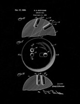 Bowling Ball Patent Print - Black Matte - $7.95+