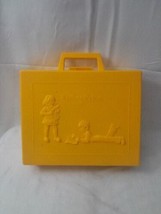 Vintage 1980 Fisher PriceYellow Plastic Crayon Pencil Carrying Case 8” X 10” - $14.85