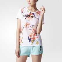 Adidas Women NEO Spring 2017 SD AOP Tees Multicolor-SPT White Navy Tshirt BP6375 - £48.10 GBP