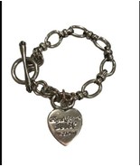 JUICY COUTURE SILVER TONE CHAIN LINK BRACELET HEART CHARM Preowned - $605.10 MXN