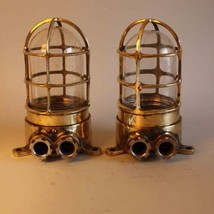 Pair Of 2 Handmade Brass Roundwire Long Wall Light - $173.38
