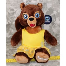 BAB Sammy the Squirrel 16&quot; Plush BUILD-A-BEAR Blue Eyes Great Wolf Lodge Yellow - $17.18