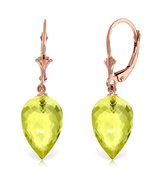 Galaxy Gold GG 14k Rose Gold Leverback Dangle Earrings with Pointy Briol... - $544.61 CAD