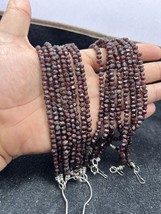 Natural facet top Quality red Garnet necklace strand 16 &quot; 3.5mm-4mm 8PC ... - $148.50