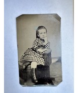 Antique CDV Tintype Photo 1860s Beloved Girl in Victorian Era Dress Colo... - £29.75 GBP