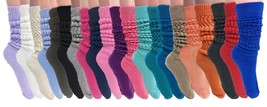 Heavy Slouch Socks for Women Colorful Cotton Long Boot Socks 21 PAIRS Size 9-11 - £70.17 GBP