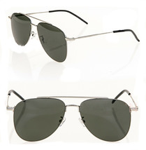 SAINT LAURENT 392 Wire YSL 004 Black Silver Aviator Metal Pilot Sunglasses SL392 - £252.44 GBP