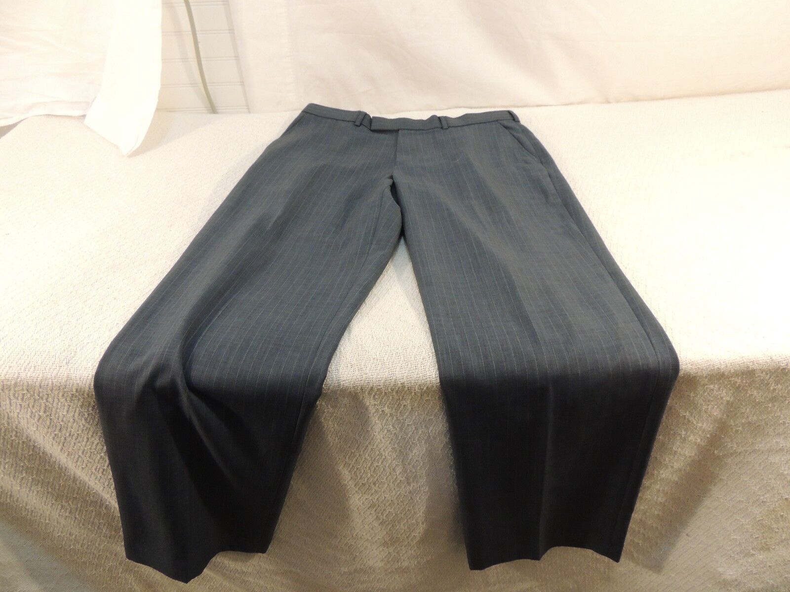 Perry Ellis Dress Pants/Slacks Men&#39;s 34x32 99% Polyester 1% Rayon Grey 5... - $13.35
