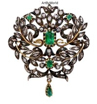 Victorian Emerald Cut Diamond Victorian Brooch, Edwardian Brooch,Art Deco Brooch - £233.89 GBP