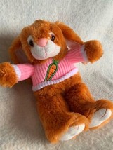 Kids of America Plush Bunny Rabbit Easter Toy Brown Pink Sweater 9 &quot; Stu... - £10.97 GBP