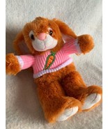 Kids of America Plush Bunny Rabbit Easter Toy Brown Pink Sweater 9 &quot; Stu... - £10.94 GBP
