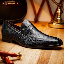 Salvatore Genuine Quill Ostrich Leather Slipon Black image 9