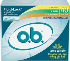 O.B. Organic Multi Pack Unscented 240 Tampons (108 reg, 72 super, 60 sup... - £44.06 GBP