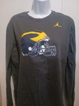 Michigan Wolverines Football Nike Air Jordan Long Sleeve T Shirt Size M Medium - £15.68 GBP