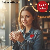 Plain Red Heart Embroidered Patch Iron on Love Romantic Applique 3 x 2.5... - €21,38 EUR