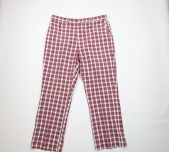 Vtg 70s Orvis Mens Size 40x32 Faded Wide Leg Bell Bottoms Chino Pants Plaid USA - £77.80 GBP