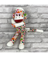 Street Players Sock Monkey Multicolor Spots Stuffed Hugging Animal Plush... - £9.57 GBP