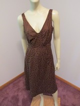 ODILLE Anthropologie Chocolate Brown Jacquard Tie Back A-Line Dress Sz 8 VGUC - £24.01 GBP
