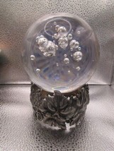 French Paperweigt controlled bubbles, round large with silverplated base signed - £112.88 GBP