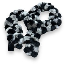 New Cejon Accessories Rabbit Fur Pom Pom Ball Scarf Neck Warmer Gray Sup... - $27.67