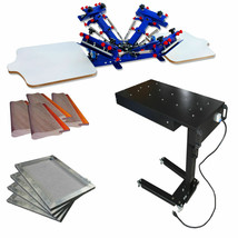 Micro Registration 4Color 2Station Screen Printing Kit Flash Dryer Frame Squeege - £719.53 GBP