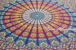 COR&#39;s Multi-colored Mandala Tapestry Indian Wall Hanging, Bedsheet, Coverlet Pic - £18.00 GBP