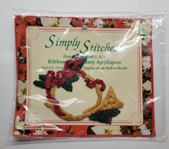 Simply Stitches Handmade 100% Silk Ribbon Embroidery Applique Christmas Horn - £7.95 GBP