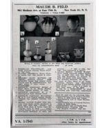 1961 Maude B Feld Antiques Shop Advertisement New York City NY Vintage D... - $28.11 CAD