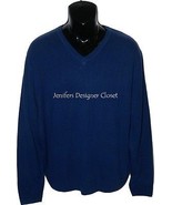 NWT BOBBY JONES Golf $395 blue M 100% Cashmere V neck sweater soft ribbe... - £79.23 GBP