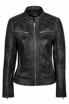 Stylish Black Women&#39;s Real Lambskin Leather Jacket Handmade New Motorcycle Biker - £86.03 GBP