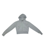 Brandy Melville Jacket Women&#39;s S Green Crystal Hoodie Cropped Fleece Lin... - $20.84 CAD