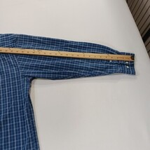 St John's Bay RN#93677 Men's Blue Check Plaid Button-Down Collar Shirt Size L image 6