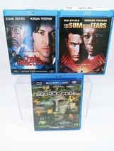 Morgan Freeman Blu-ray DVD Lot of 3 Sum of all Fears Chain Reaction Source Code - £10.35 GBP