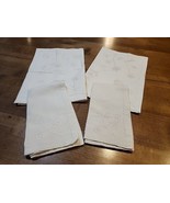 4 Piece Set  Placemats &amp; Matching Napkins Floral Embroidery Unused Ivory... - £11.58 GBP