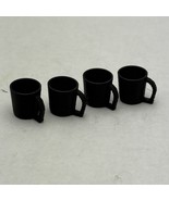 Dolls House Miniature Ceramic Lot 4 Black Coffee Mug Tea Cup - $6.27 CAD