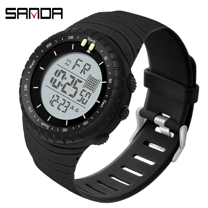 SANDA Men&#39;s  Waterproof Digital Watch Electronic LED Male Watch Alarm Stopwatch  - £48.25 GBP