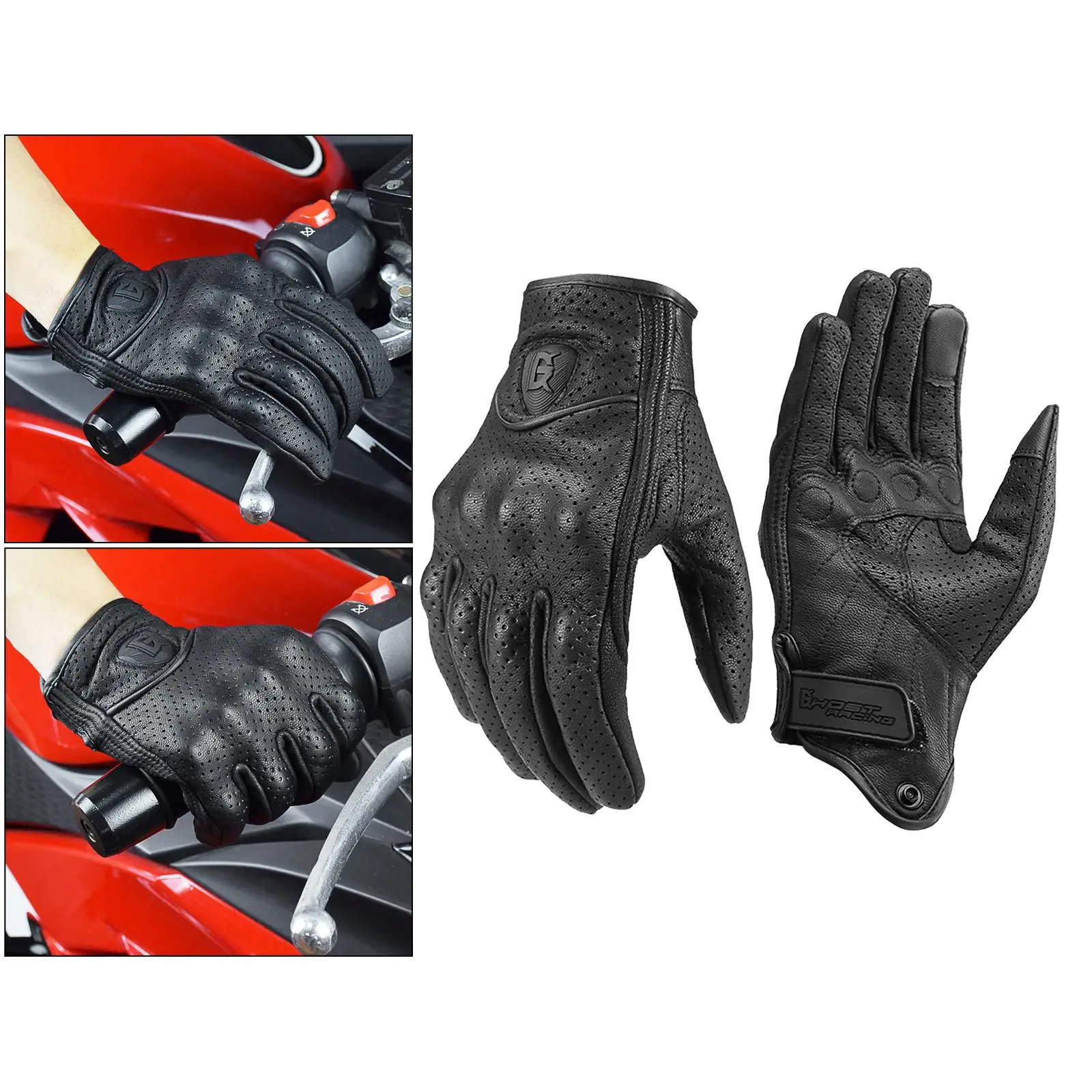 Winter Warm Leather Gloves Motorcycle Gloves Full-Finger Waterproof Windproof - £11.54 GBP+