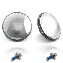 7&quot; Crystal Clear Mirrored Lens Headlight Halogen City Light Bulb Headlamp Pair - £39.16 GBP