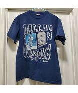 Vintage 90s Dallas Cowboys Troy Aikman Shirt # 8 Blue Mens L - $855.20 MXN