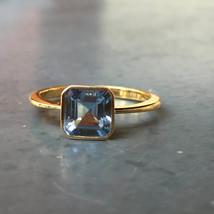 AAA super fine quality2.32 carat natural aquamarine ring in 14k hallmarked gold - £1,002.76 GBP
