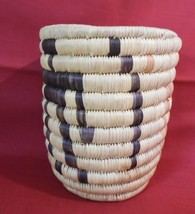 Handmade African Basket circa 1990 Tanzania 8&quot;x6&quot; vintage - £19.31 GBP